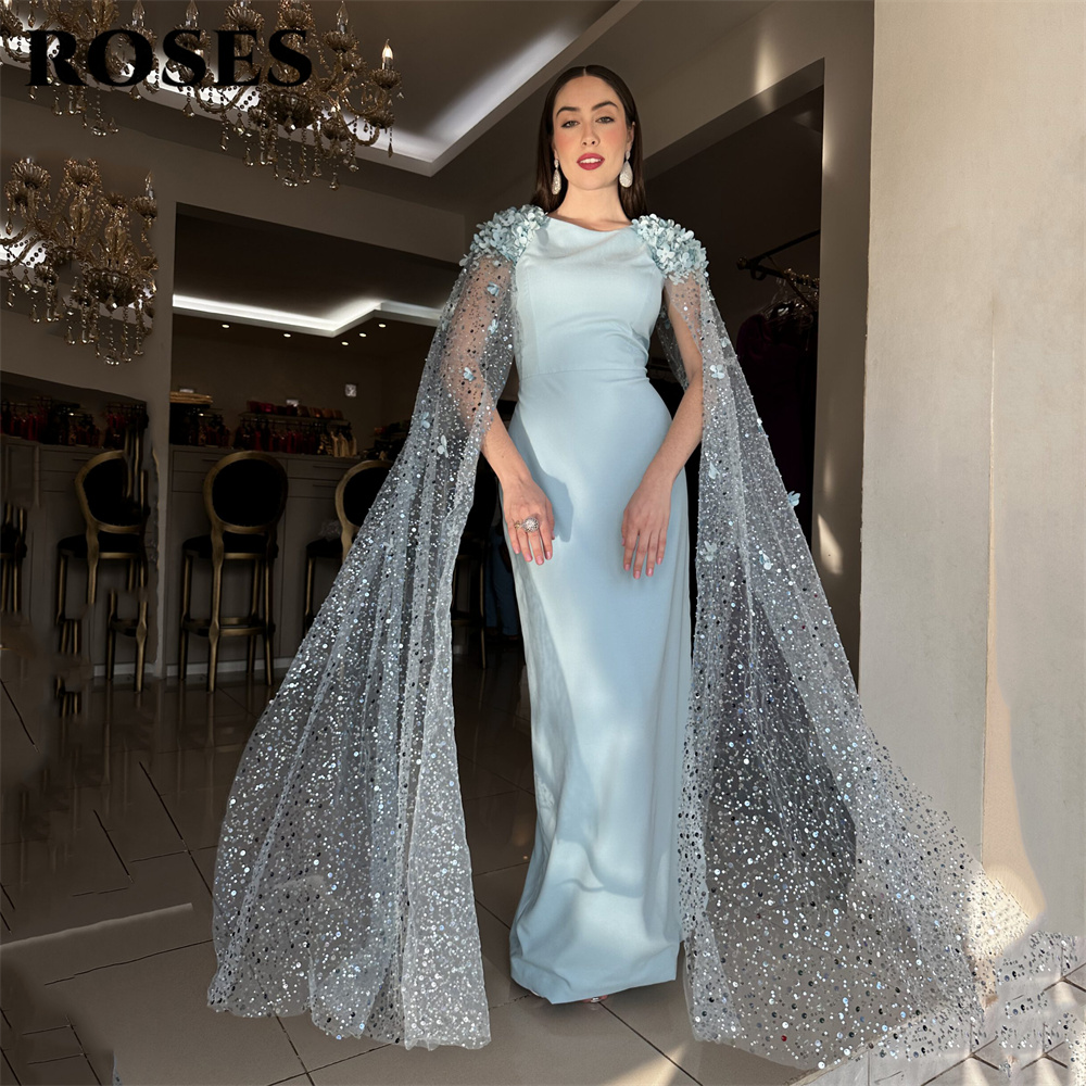 Custom Night Sky - Robe de soirée sirène bleu ciel