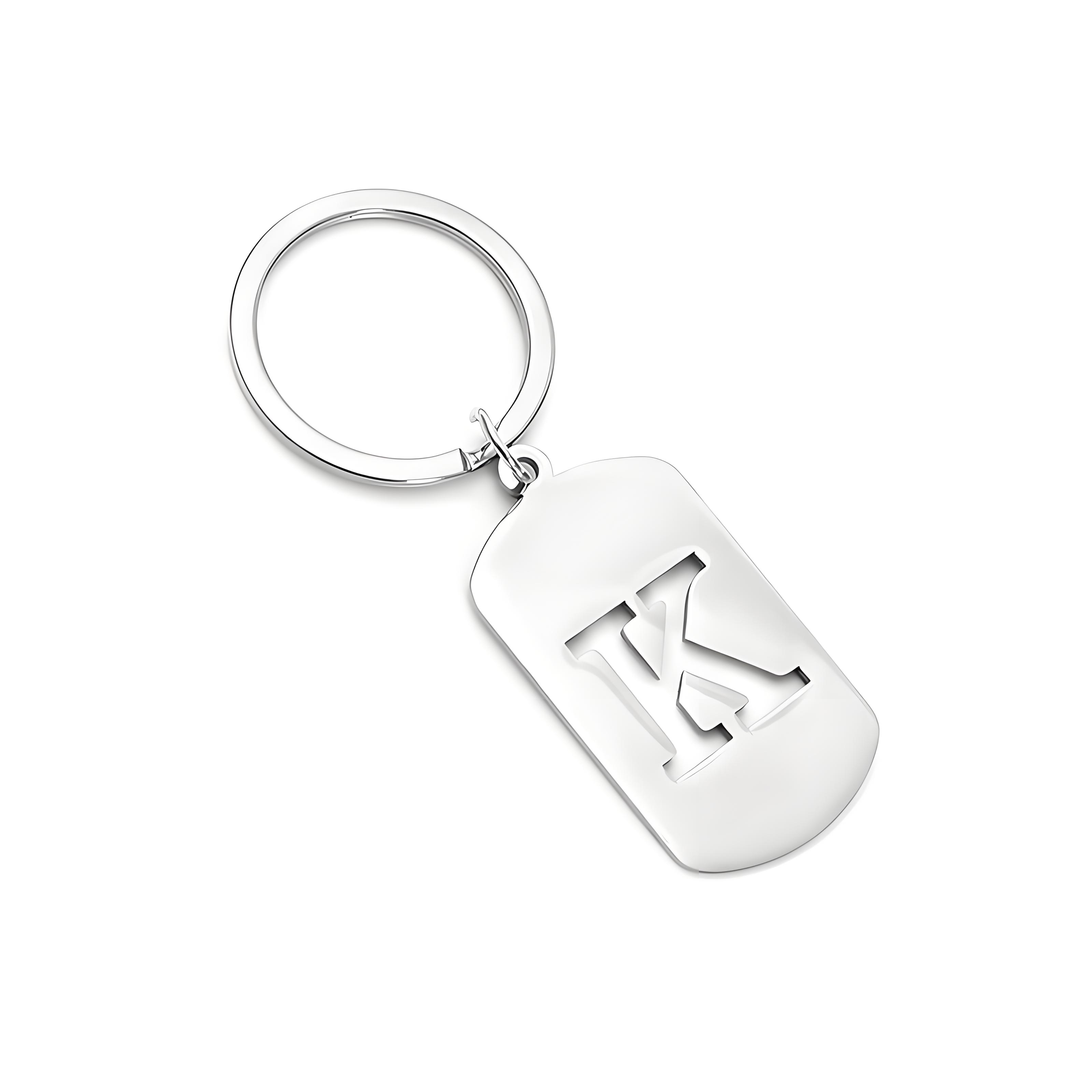 Initial Ring Custom - Porte-clés personnalisé avec lettre initiale, pendentif