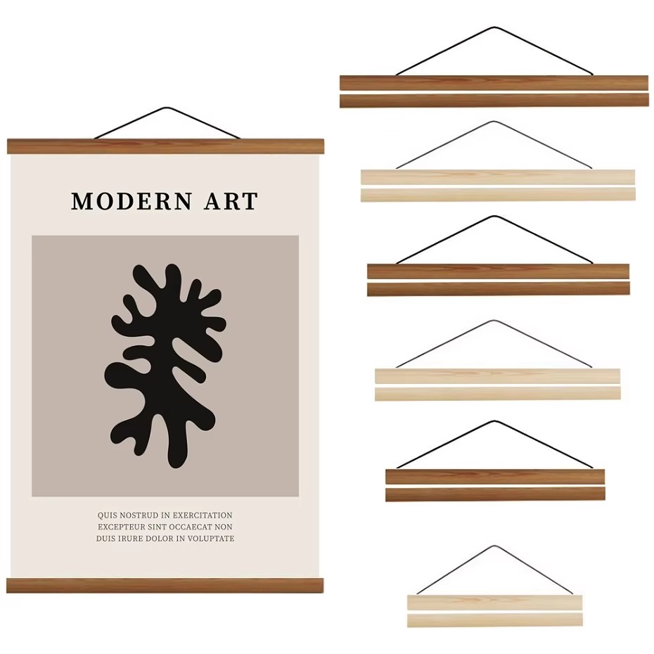 Engraved Wood Frame - Cintre magnétique pour affiche, 7 couleurs,