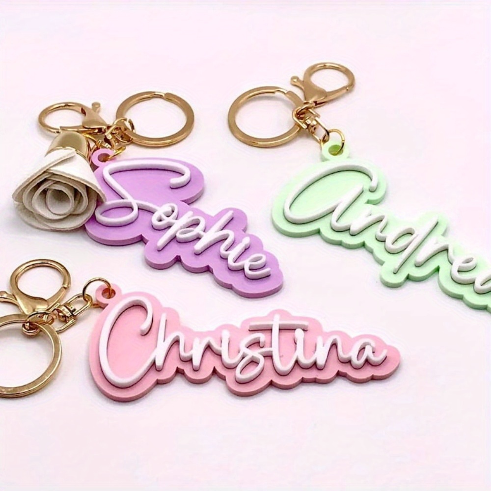 Initial Ring Custom - Porte-clés personnalisé avec nom, double couche