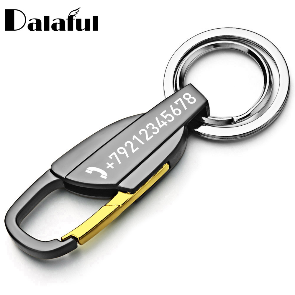 Initial Ring Custom - Porte-clés avec lettrage personnalisé pour homme,