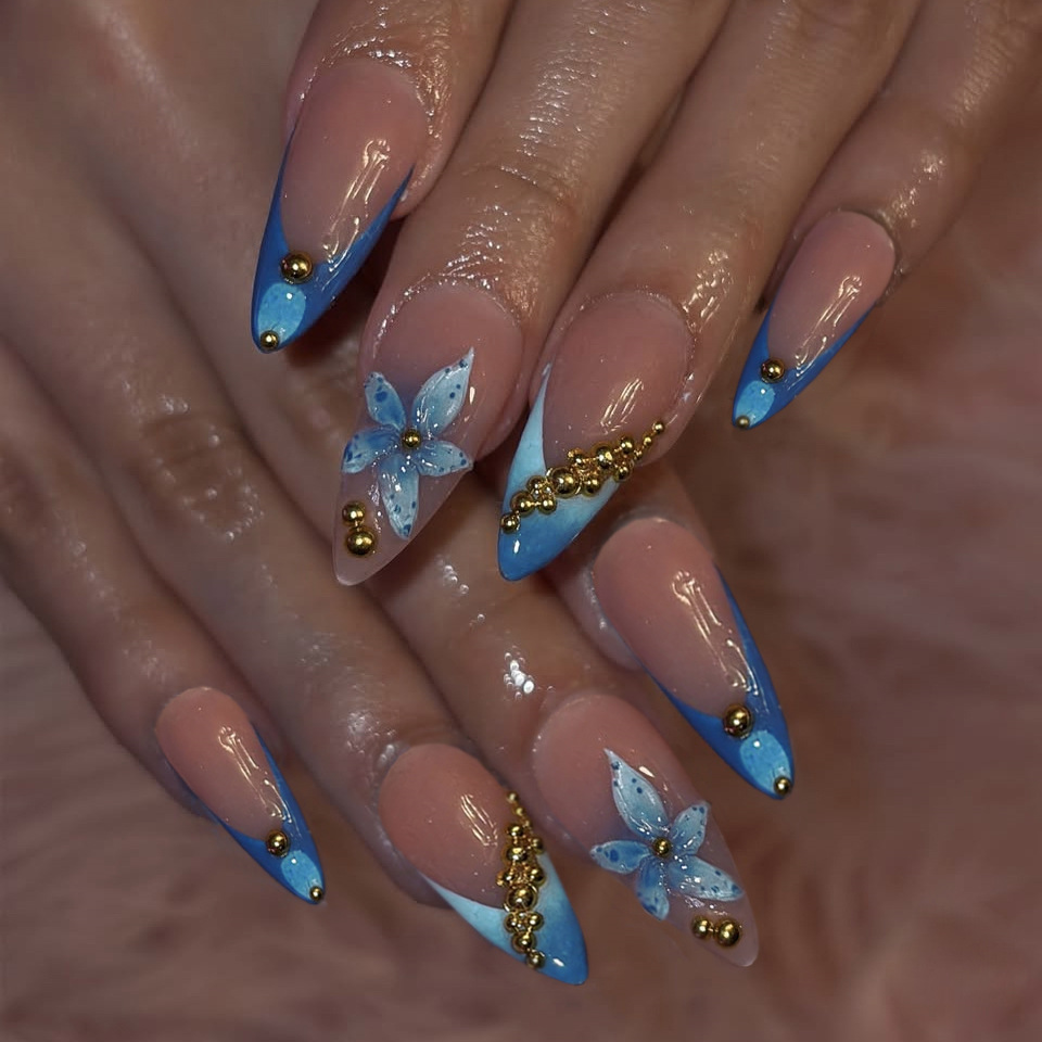 Faux ongles nude avec motif fl - Pressed Flower Art avis et prix