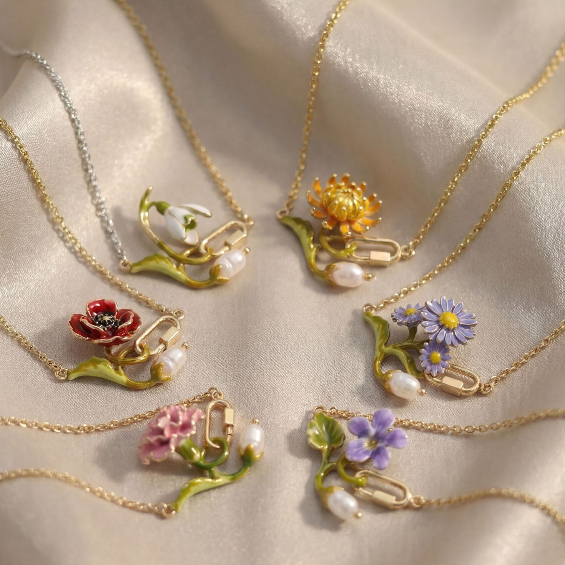 Collier fleur de naissance 12  - Birth Flower Necklace avis et prix