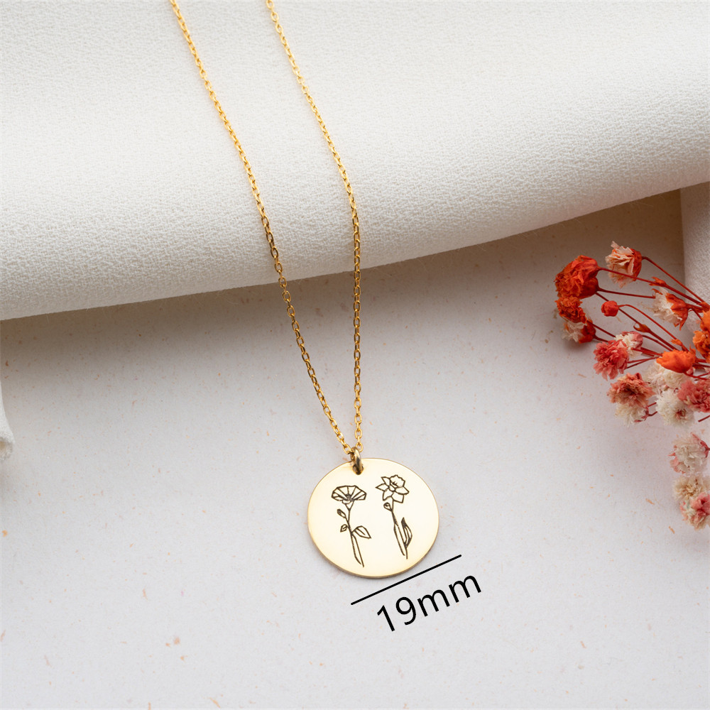 Collier de fleurs de naissance - Birth Flower Necklace avis et prix