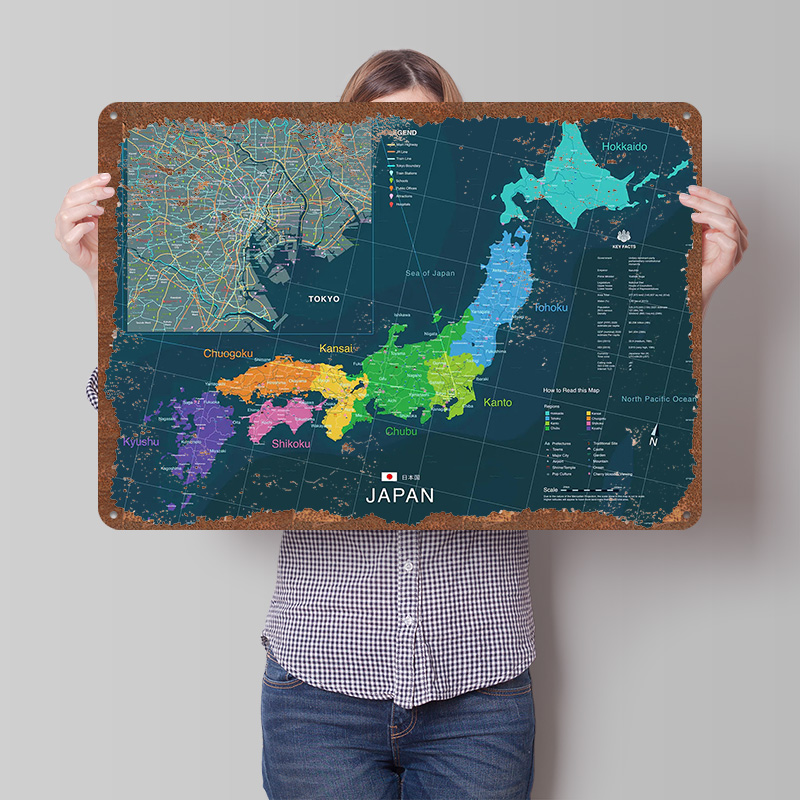 Affiche de carte du japon et d - Custom Map Poster avis et prix
